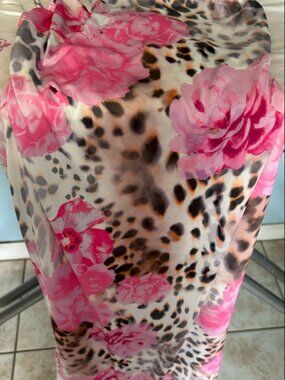 Bershka Floral & Leopard Print Midi Dress  XSmall